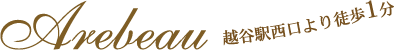 Beauty & エイジングケアTherapy Arebeau 越谷駅西口より徒歩1分。